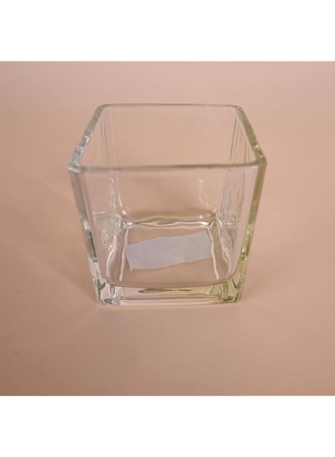إيروريكس مزهرية زجاجية صغيرة مربعة شفافة - Image 3