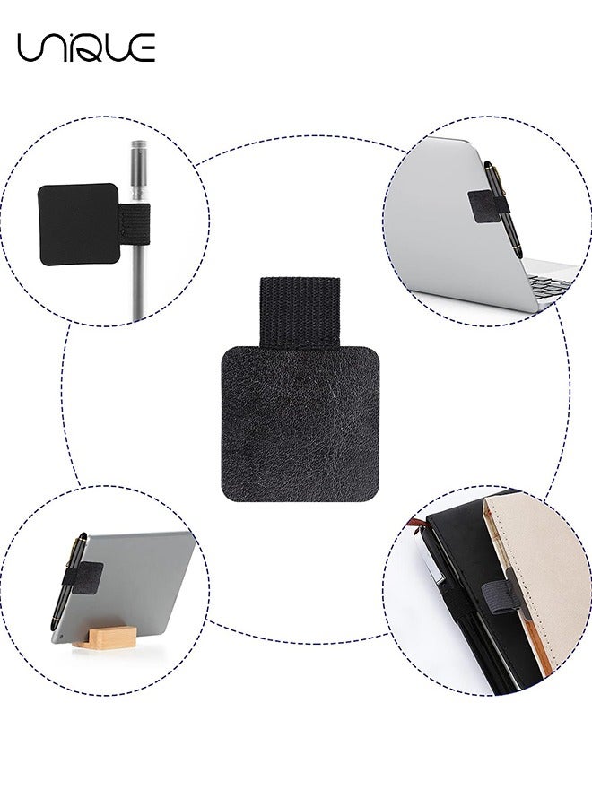 Unique 10-Piece Pencil Ring Holder, Sticky Elastomeric Pencil Ring Holder, Leather Pencil Ring Holder with Elastic Band, for Notebook, Diary, Calendar, Planner, 10 Colors  - Image 4