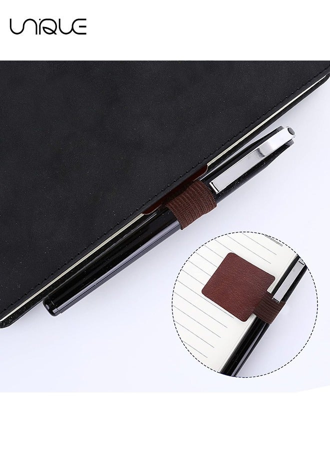 Unique 10-Piece Pencil Ring Holder, Sticky Elastomeric Pencil Ring Holder, Leather Pencil Ring Holder with Elastic Band, for Notebook, Diary, Calendar, Planner, 10 Colors  - Image 5