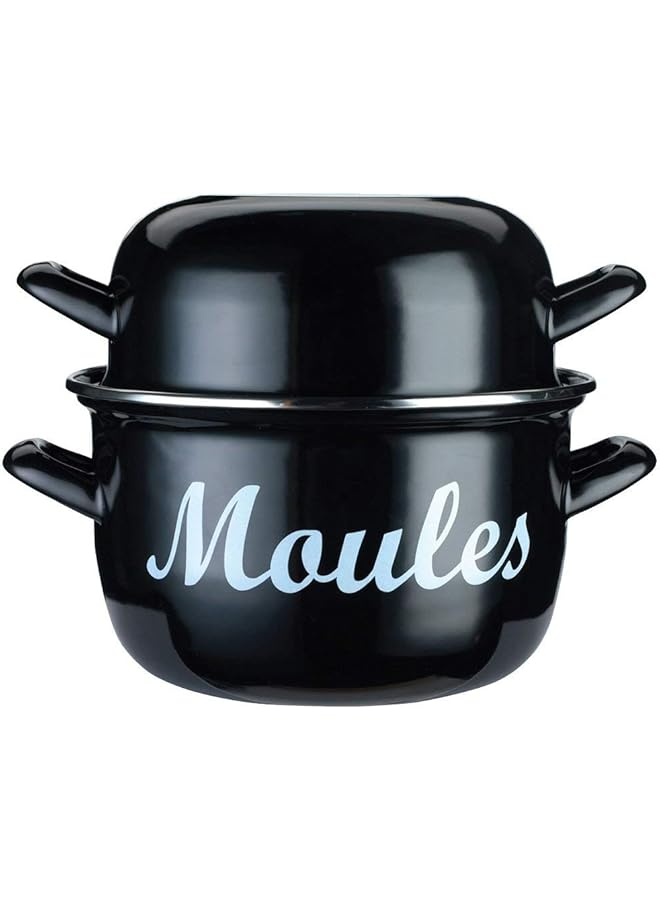 KitchenCraft World Of Flavours Mussel Pot, Enamel, Large (25 Cm) - Image 1