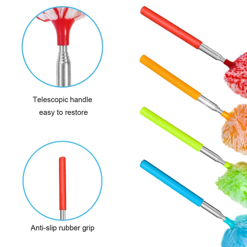 Tonmp 4 Pcs, [Microfiber] Hand [Duster] [Washable] Microfibre Cleaning Tool Extendable [Duster]s for Cleaning Office, Car, Computer, Air Condition - Image 4