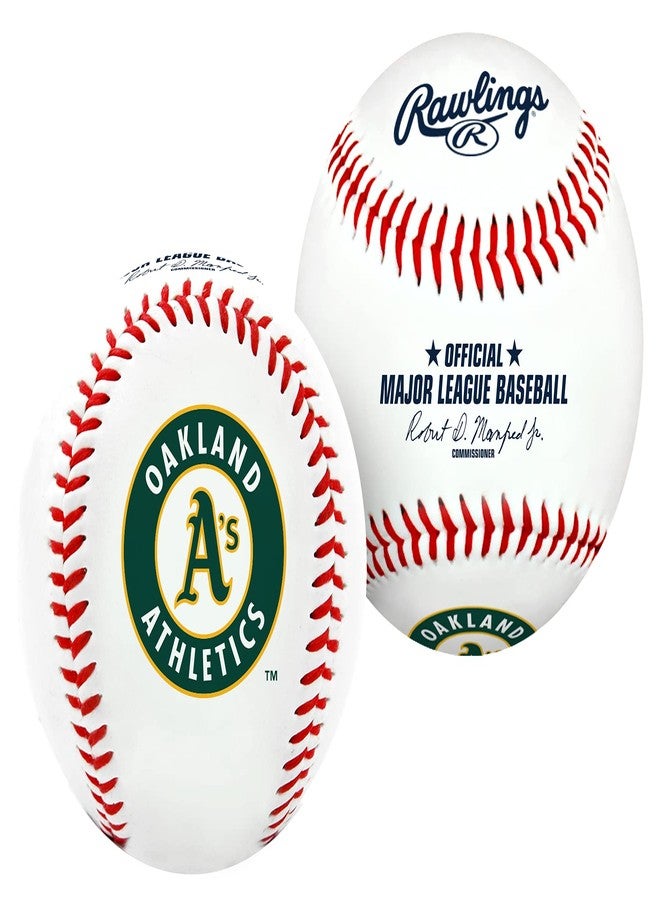 Rawlings MLB Oakland Athletics Team Logo Baseball, White, 1 - Image 1