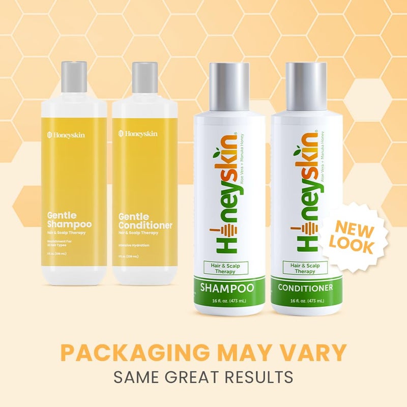 Honeyskin Hair Growth Shampoo and Conditioner for Women â€“ Sulfate-Free, Hydrating & Volumizing Set with Manuka Honey & Aloe Vera â€“ Non-Toxic Hair Thickening Shampoo for Thinning Hair 16oz - Image 2