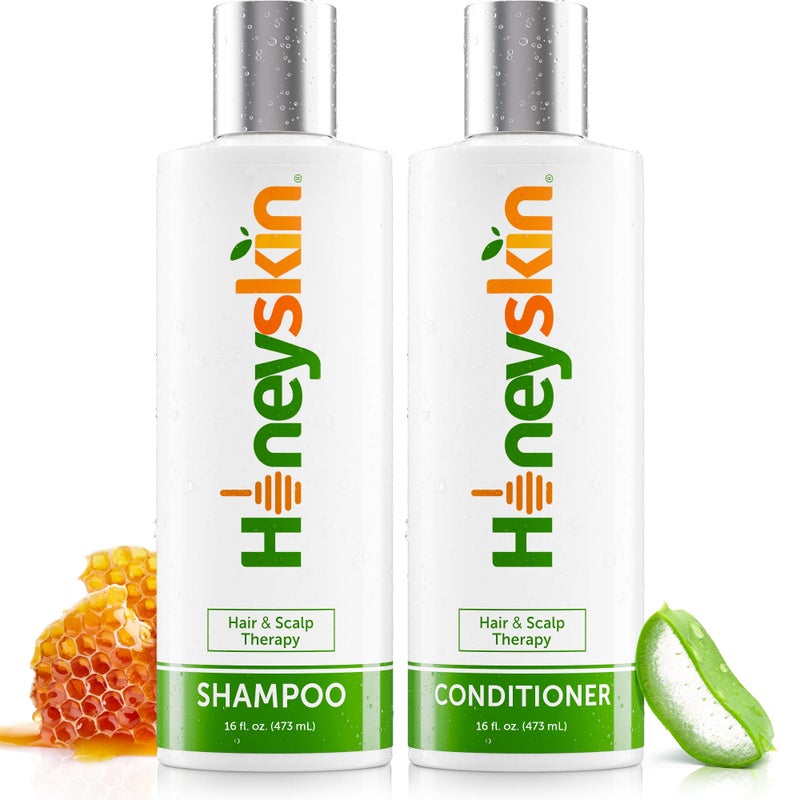 Honeyskin Hair Growth Shampoo and Conditioner for Women â€“ Sulfate-Free, Hydrating & Volumizing Set with Manuka Honey & Aloe Vera â€“ Non-Toxic Hair Thickening Shampoo for Thinning Hair 16oz - Image 1