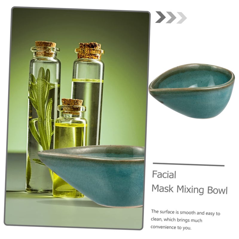 Small Ceramic Dish For Essential Oils And Spa Mud Mask Porcelain Bowl Ice Crackle Glaze - Image 4