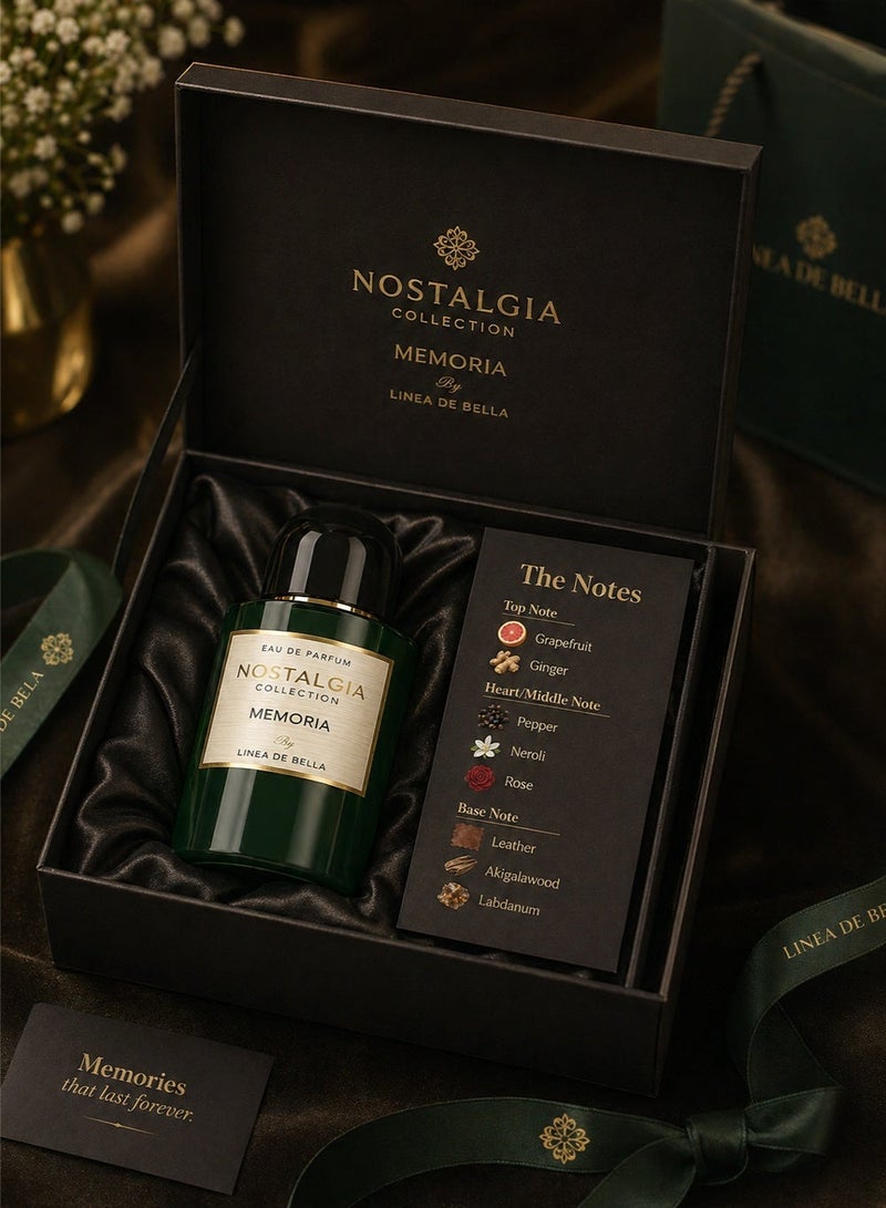 Linea De Bella Nostalgia Memoria Men’s Eau de Parfum 100ml | Long Lasting Citrus Woody Leather Perfume with Grapefruit, Pepper & Neroli | Linea De Bella - Image 4
