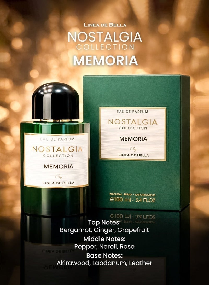 Linea De Bella Nostalgia Memoria Men’s Eau de Parfum 100ml | Long Lasting Citrus Woody Leather Perfume with Grapefruit, Pepper & Neroli | Linea De Bella - Image 5