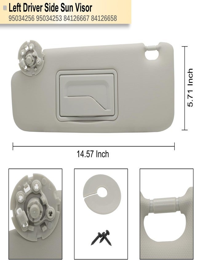 NHILES Left Driver Sun Visor Compatible with Chevy Cruze 2011-2019 Sun Visor Replacement Number 95034256 95034253 84126667 84126658 Color: Grey - Image 4