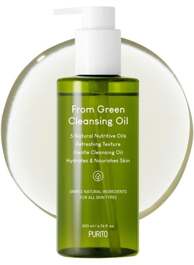 PURITO From Green Cleansing Oil 200ml, Korean Skincare, Makeup Remover, Facial Cleanser, Light Cleansing Oil, EWG - Image 1