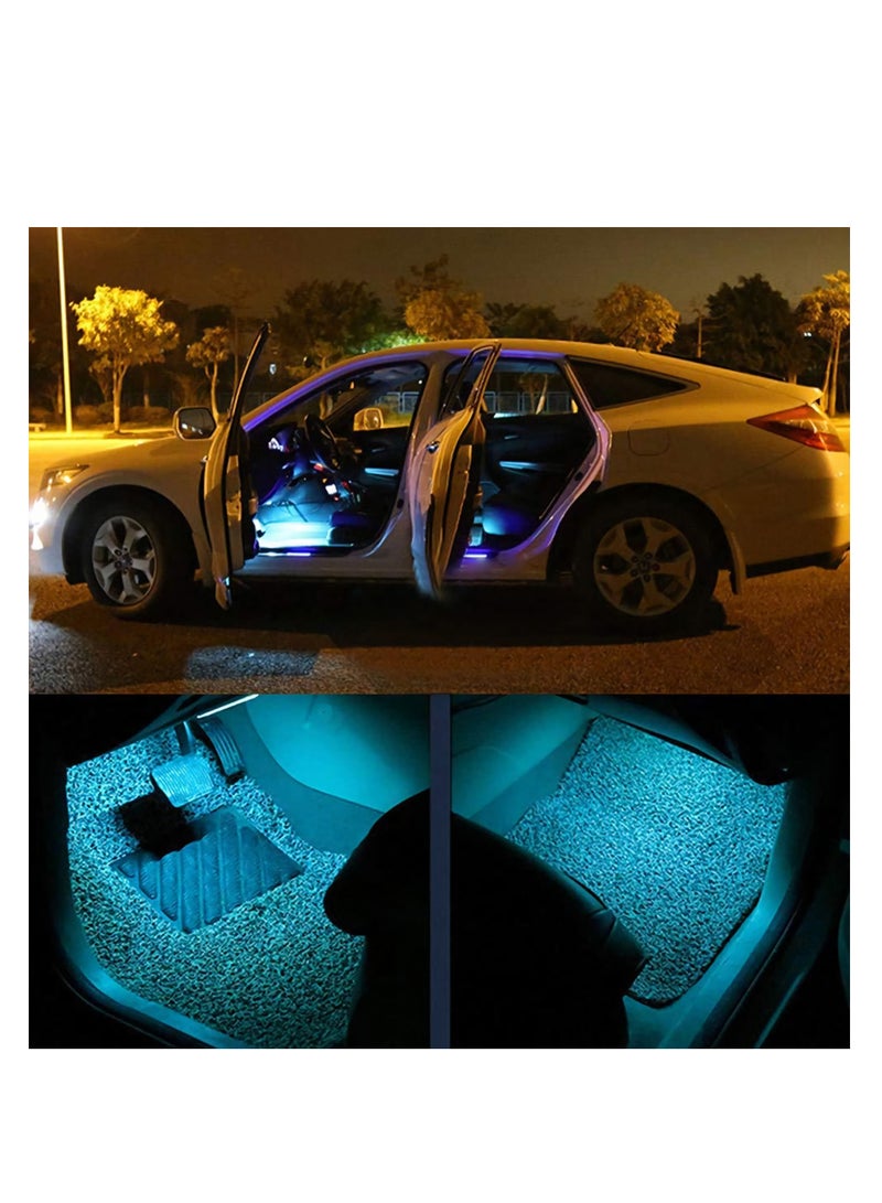 أضواء داخلية LED للسيارة قابلة للشحن عبر USB محمولة، 7 خيارات لونية مع 6 خرزات LED ساطعة، عبوة من 2 للإضاءة الليلية لخلق جو مميز في السيارة - Image 2
