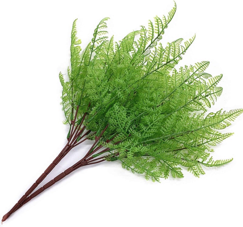 LOVENIMEN Artificial Plants, Plastic Grass Fern Shrubs Leaves Fake Bushes Outdoor Indoor Greenery Home Garden Décor Verandah Planting Filler Table Centerpieces Arrangements DIY Decoration 4 Pack - Image 2