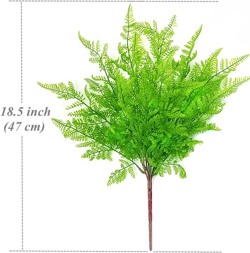 LOVENIMEN Artificial Plants, Plastic Grass Fern Shrubs Leaves Fake Bushes Outdoor Indoor Greenery Home Garden Décor Verandah Planting Filler Table Centerpieces Arrangements DIY Decoration 4 Pack - Image 5