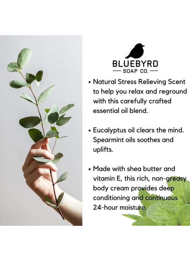 BLUEBYRD SOAP CO. Eucalyptus Mint Body Butter Relaxing Whipped Body Cream For Men And Women Nongreasy Moisturizing Dry Skin Lotion For Hands Body & Feet 8Oz. Jar(Eucalyptus)  - Image 4