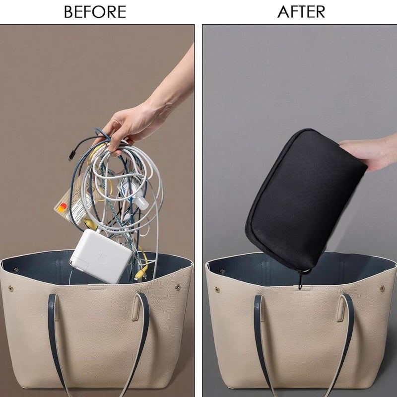 CartHome Cable Organisers, Tech Organizer Pouch, Waterproof Travel Storage Pouch for Laptop Accessories Charger Pouchs Cables Power Banks and Hard Drives Large Capacity Digital Bag for Men - Image 4