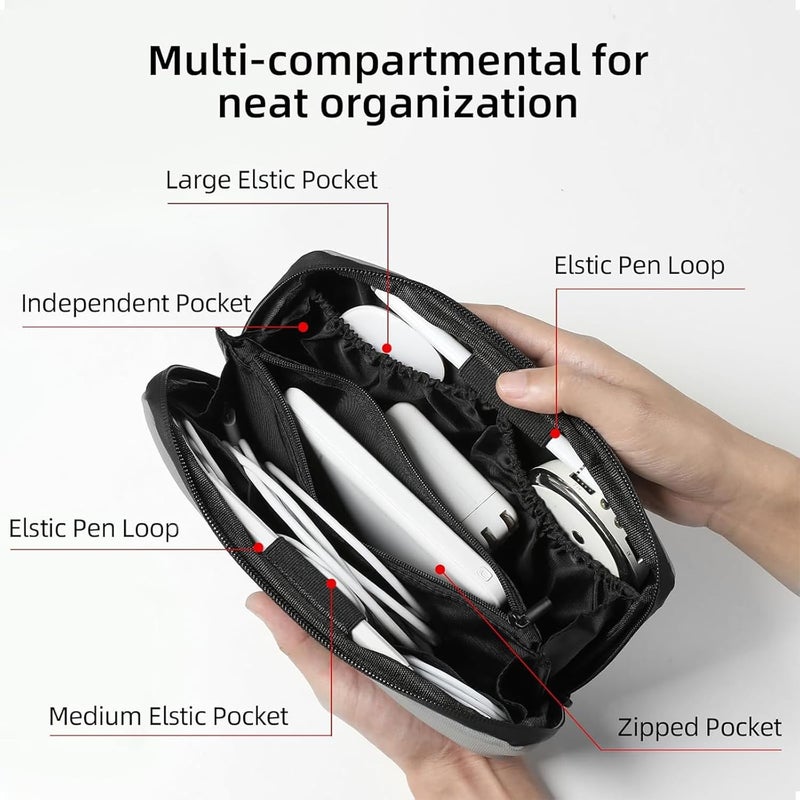 CartHome Cable Organisers, Tech Organizer Pouch, Waterproof Travel Storage Pouch for Laptop Accessories Charger Pouchs Cables Power Banks and Hard Drives Large Capacity Digital Bag for Men - Image 3