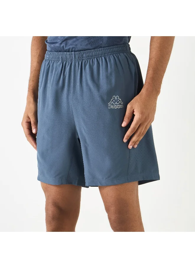 Kappa Kappa Logo Print Shorts with Elasticated Waistband and Pockets