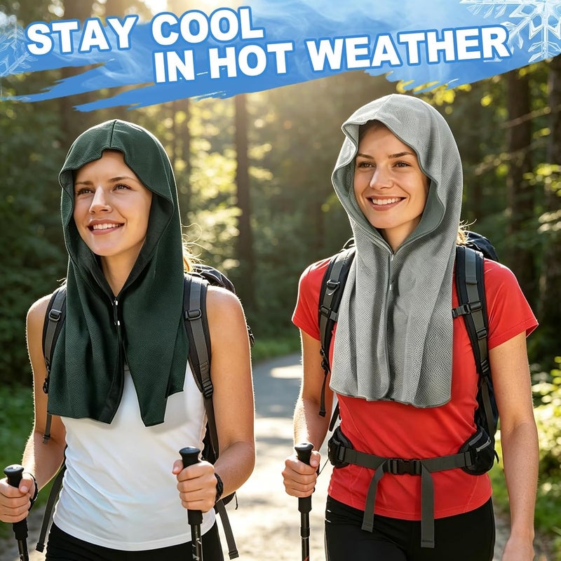 Acostop Cooling Hoodie Towels, Absorbent & Quick Drying Sweat Towel Wraps for Neck and Face, Long-Lasting Cooling and Sun Protection in Hot Weather Summer Outdoor Accessories, 4 Pcs - Image 5