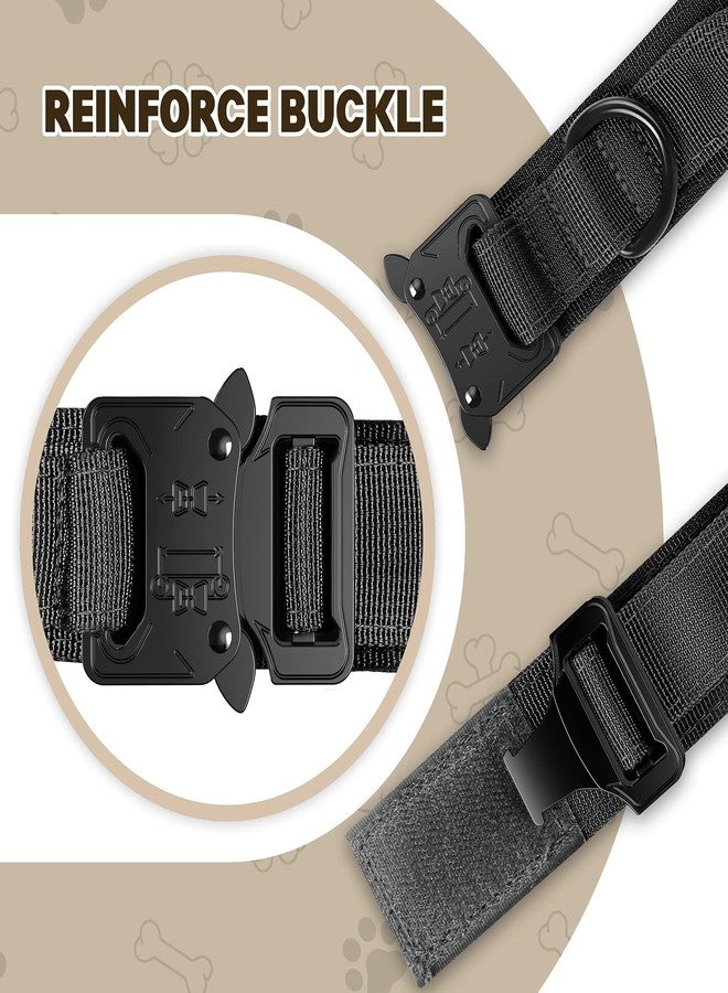 FYA Tactical Dog Collar - Adjustable Nylon Collar with Control Handle and Heavy Metal Buckle for Medium and Large Dogs - 15.6 x 9 x 6.3 Cm; 160 Gm,Black - Image 5