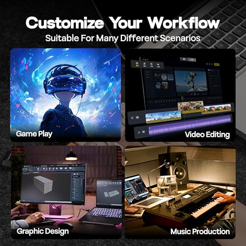 KiiBoom Cybrix 29 Rapid Fast Wired Gaming Keyboard, 8Khz Polling, Aluminum & Acrylic One Handed Keyboard, 3 Programmable Knobs, Magnetic Switch, Adjustable Actuation, RGB Backlits, FR4 Plate (Black) - Image 5