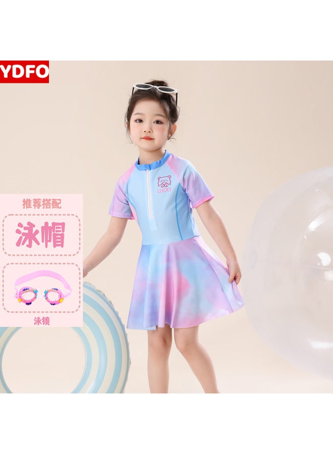 Children's Swimwear Little Girl's Summer New Style Split Girl's Professional Sun Protection Cartoon Hot Spring Swimsuit