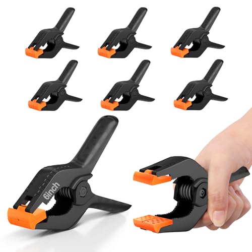 EMART 6 Pack Heavy Duty Spring Clamps 6 inch Plastic Photo Booth Backdrop Clips Clamps for Backdrop Stand Photography Studio Photoshoot Woodworking Balloon Arch Crafts Pool Cover - Image 1