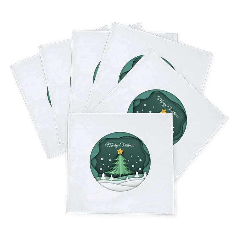 Khakee 6 Pcs Christmas Theme Silk Table Napkins 10x 10 for Xmas Decoration Christmas OrnamentsChristmas Giftxmas21367 - Image 2