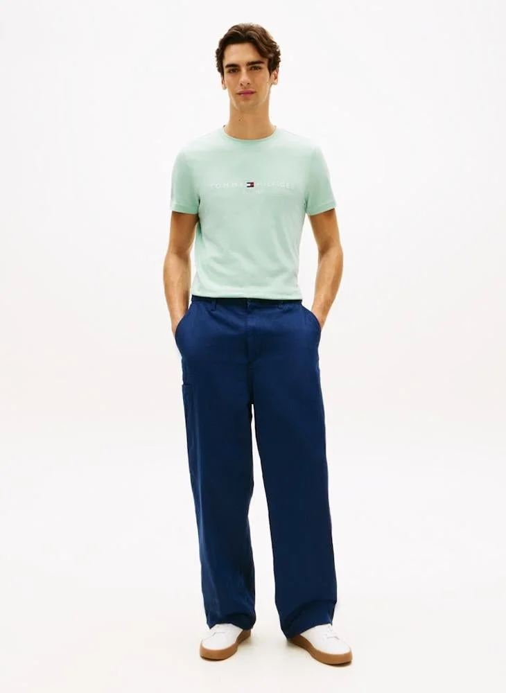 TOMMY HILFIGER  Logo Embroidery Slim Jersey T-Shirt for Men | Best Price UAE