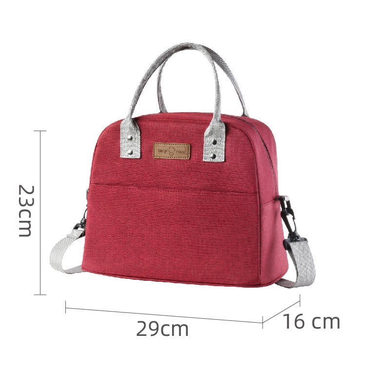 Thick Insulated Lunch Bag Large Capacity Cross-body wine red 
