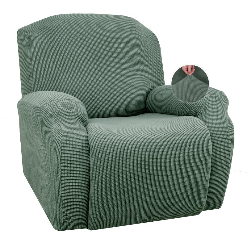 JIVINER Super Stretch Recliner Chair Covers 4 Pieces Sofa Slipcover for Reclining Chair Spandex Soft Recliner Slipcover with Pocket Recliner Chair Protector Recliner Pea Green