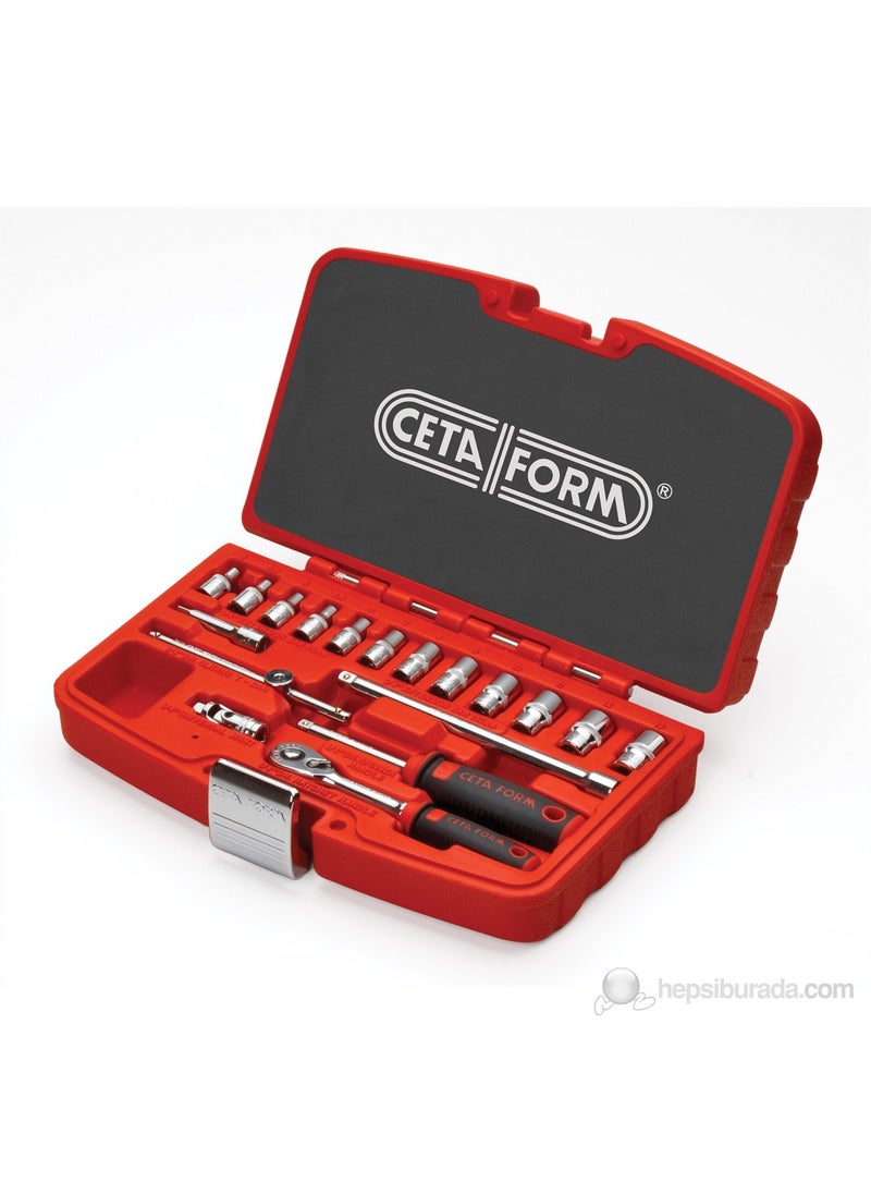 Ceta Form 18 Piece 1/4” 6 Corner Socket Set - Metric 
