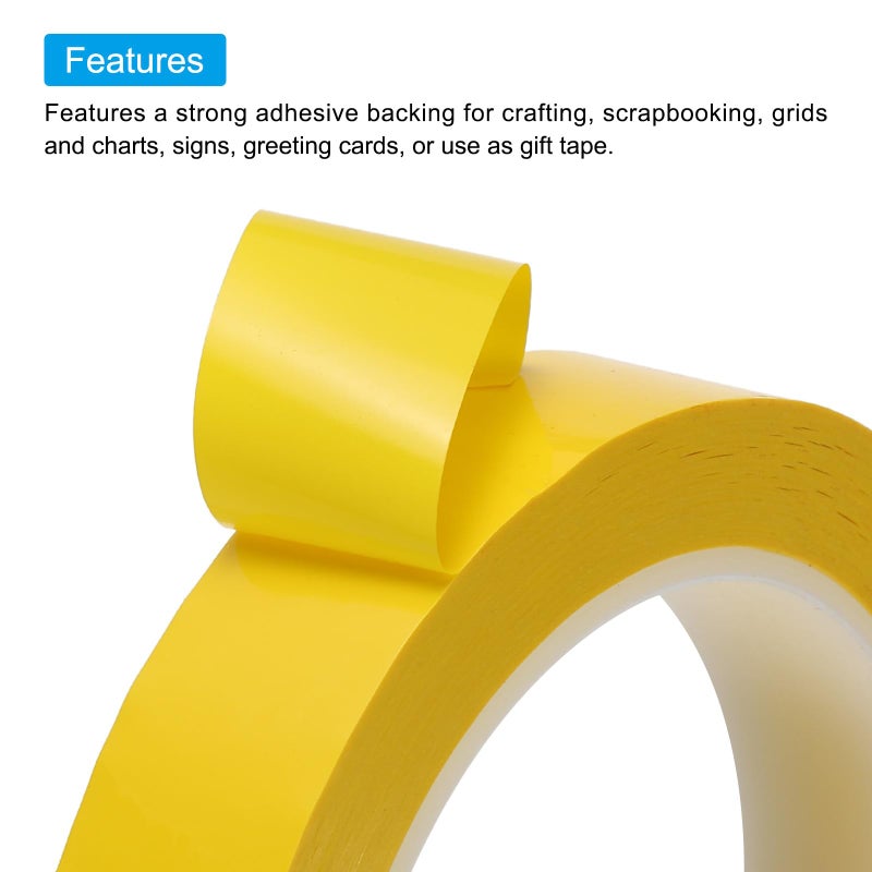 PATIKIL 1-1/5" Whiteboard Tape, Thin Dry Erase Tape for Graphic Chart Marking DIY Art, Dark Yellow - Image 3