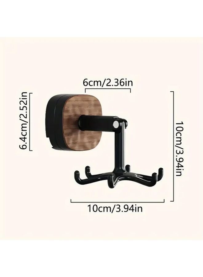 Brown 6 Claw Wall Mounted Hook Rack Rotating Kitchen Organizer Large Capacity - Image 4
