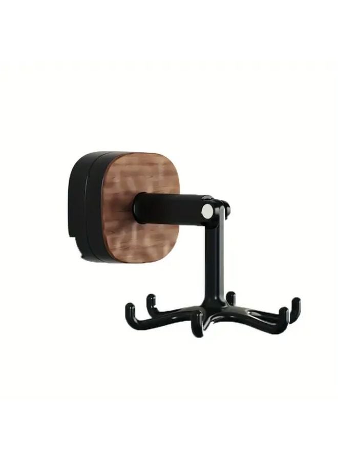 Brown 6 Claw Wall Mounted Hook Rack Rotating Kitchen Organizer Large Capacity - Image 1