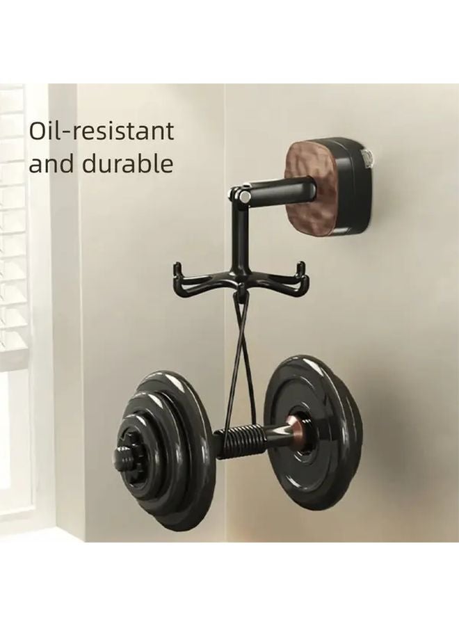 Brown 6 Claw Wall Mounted Hook Rack Rotating Kitchen Organizer Large Capacity - Image 5