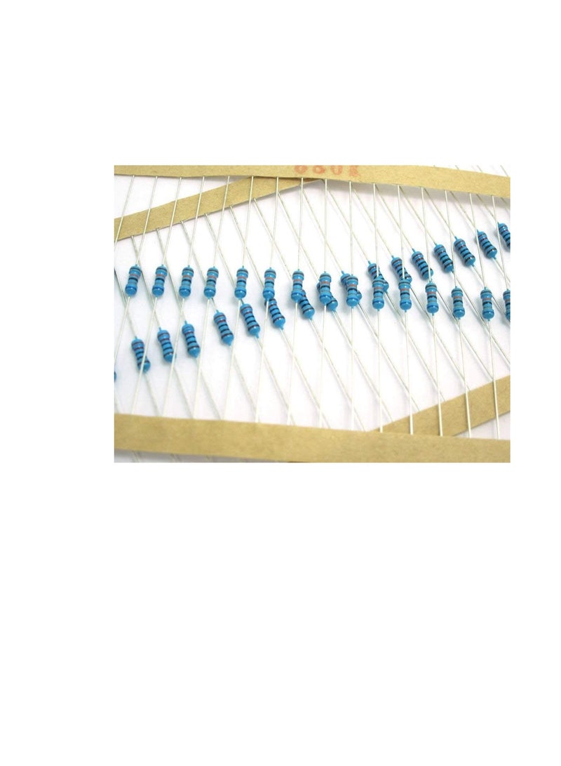 1/4W Metal Film Resistor, 5 Colour Ring Band 1% Ω Ohms Tolerance, For Electrical DIY Pack of 50 (1/4W 27KΩ (27000ohms))  - Image 2