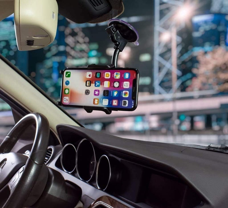 GOXT Windshield Phone Holder with Suction Cup - Black - Image 1