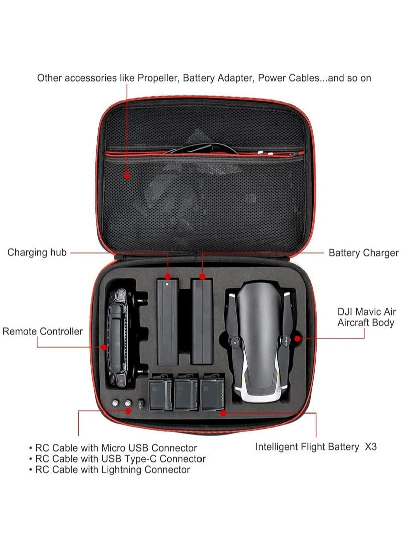 Arabest Hard Carrying Case for DJI Mavic Air Drone, Portable Handbag with EVA surface Fits Drone, Batteries, Controller, Charger, Propellers and Accessories  - Image 3