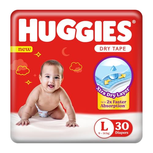 Huggies Complete Comfort Dry Tape Large (L) Size Baby Tape Diapers, 30 count, with 5 in 1 Comfort - Image 1