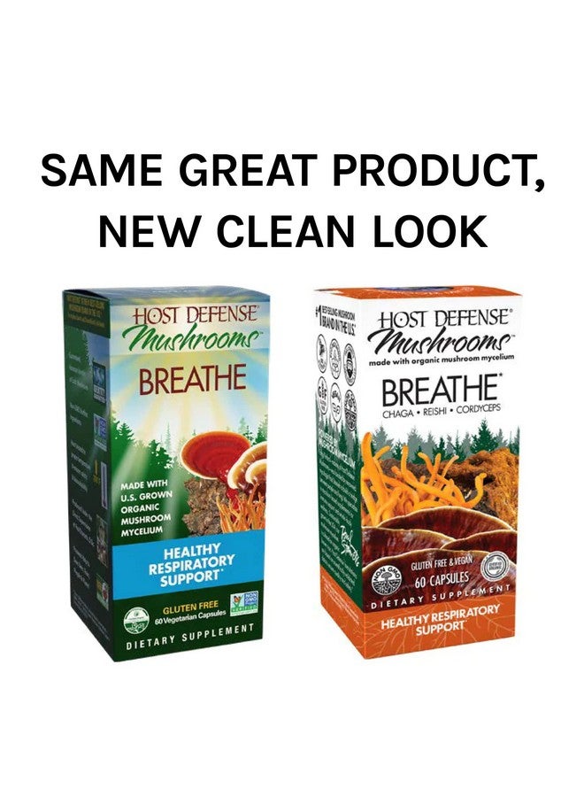 Host Defense Breathe Capsules Respiratory Support Mushroom Supplement With Cordyceps Reishi And Chaga Unflavored 60 - Image 3