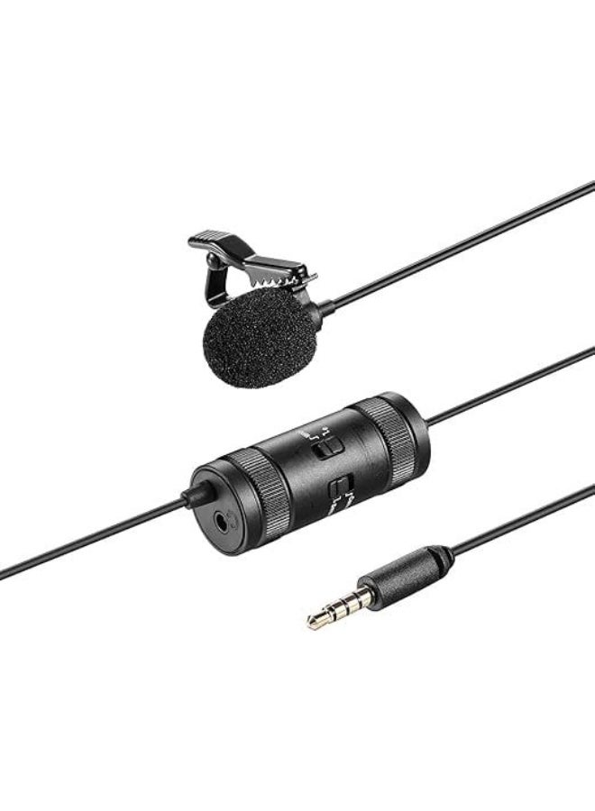 Universal Clip-on Microphone – Omni-Directional Condenser Lapel Mic with 6M Cable, Plug & Play for Smartphone, Camera & Computer - Image 1