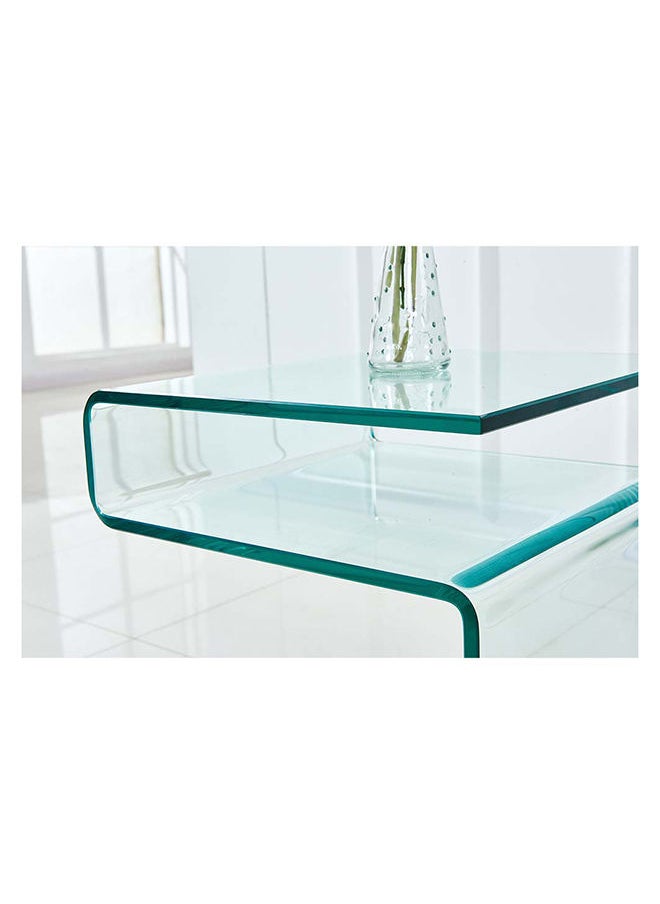 DANUBE HOME - Glare End Table Multifunctional Living Room Table Space Saving Side Table Modern Design Furniture For Home Bedroom L 37.5 x W 42 x H 55.5 cm Clear Glass - Image 1