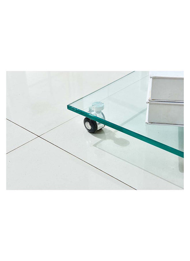 DANUBE HOME - Glare End Table Multifunctional Living Room Table Space Saving Side Table Modern Design Furniture For Home Bedroom L 37.5 x W 42 x H 55.5 cm Clear Glass - Image 1