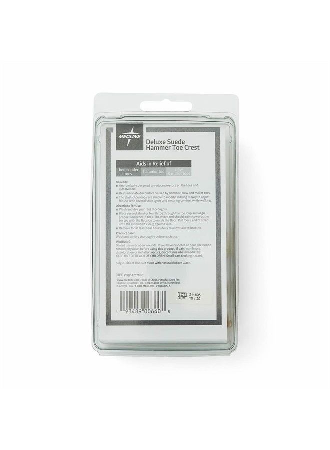 Medline Hammer Toe Crest, Deluxe Suede, Right, Size Medium, Pack of 3 - Image 2