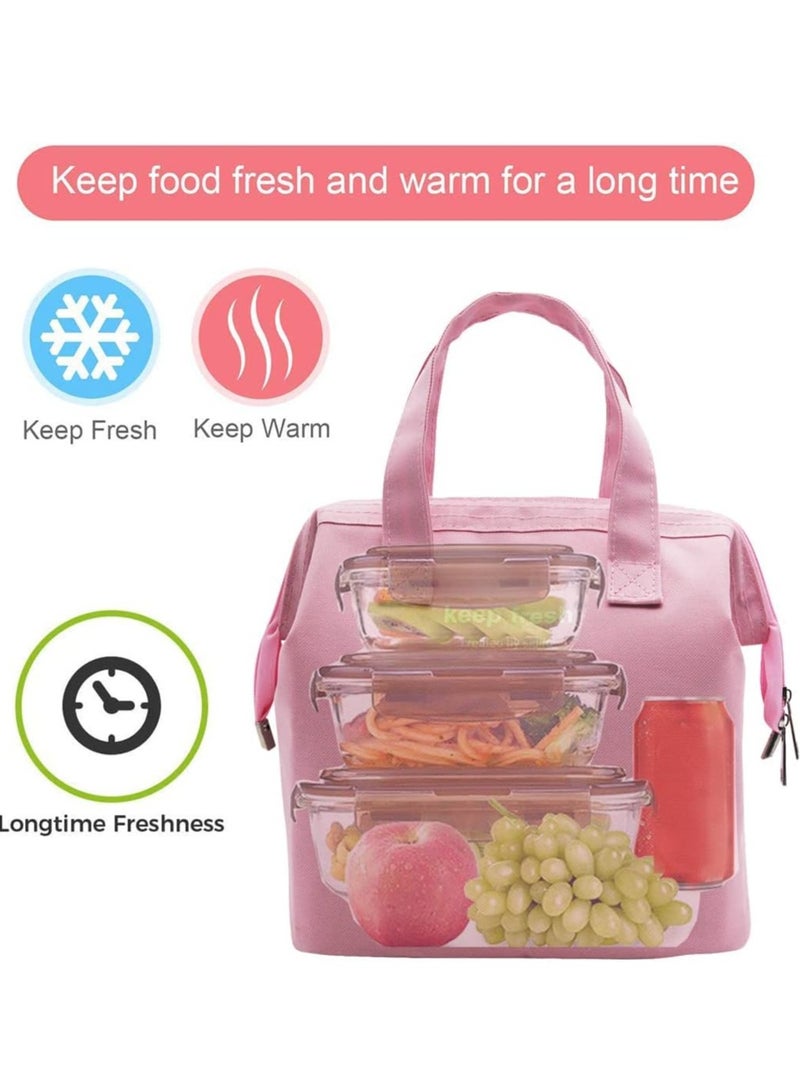 ميكسد الغداء حقيبة ، حقيبة الغداء العزل الحراري بسيطة بينتو حقيبة الغداء المبردة حقيبة يد الغداء مربع الغداء للسيدات الرجال الكبار نزهة المشي لمسافات طويلة الشاطئ - Image 2