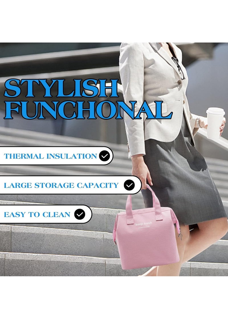 ميكسد الغداء حقيبة ، حقيبة الغداء العزل الحراري بسيطة بينتو حقيبة الغداء المبردة حقيبة يد الغداء مربع الغداء للسيدات الرجال الكبار نزهة المشي لمسافات طويلة الشاطئ - Image 4