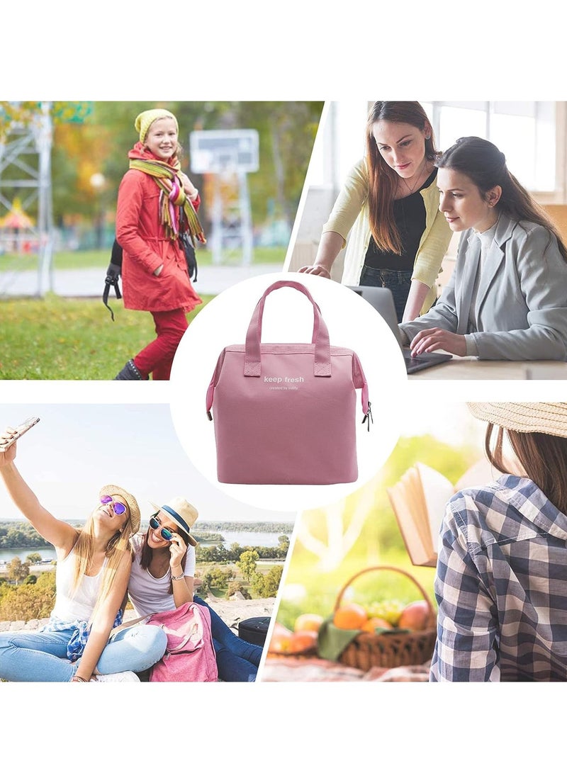 ميكسد الغداء حقيبة ، حقيبة الغداء العزل الحراري بسيطة بينتو حقيبة الغداء المبردة حقيبة يد الغداء مربع الغداء للسيدات الرجال الكبار نزهة المشي لمسافات طويلة الشاطئ - Image 5