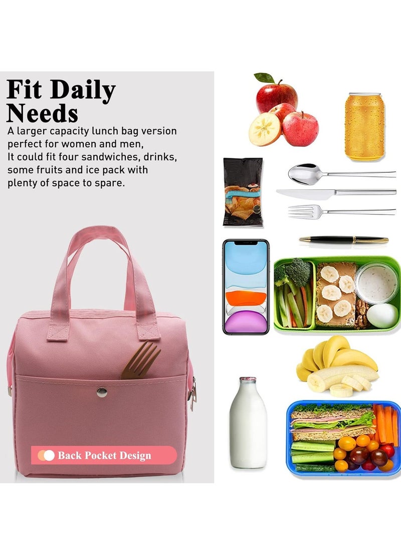 ميكسد الغداء حقيبة ، حقيبة الغداء العزل الحراري بسيطة بينتو حقيبة الغداء المبردة حقيبة يد الغداء مربع الغداء للسيدات الرجال الكبار نزهة المشي لمسافات طويلة الشاطئ - Image 3