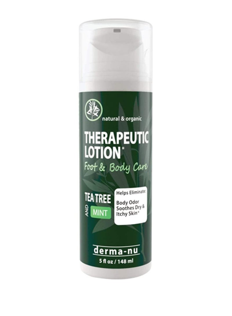 Derma-nu Foot Lotion with Tea Tree Essential Oil for Jock Itch, Athletes Foot, and Dry Cracked Feet Treatment - Athletes Foot Cream with Tea Tree Oil for Toenail - Foot Cream for Dry Cracked Heels - Image 1
