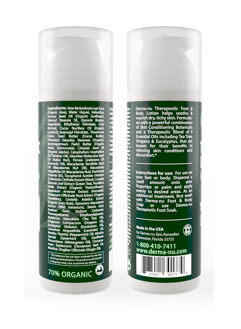 Derma-nu Foot Lotion with Tea Tree Essential Oil for Jock Itch, Athletes Foot, and Dry Cracked Feet Treatment - Athletes Foot Cream with Tea Tree Oil for Toenail - Foot Cream for Dry Cracked Heels - Image 2
