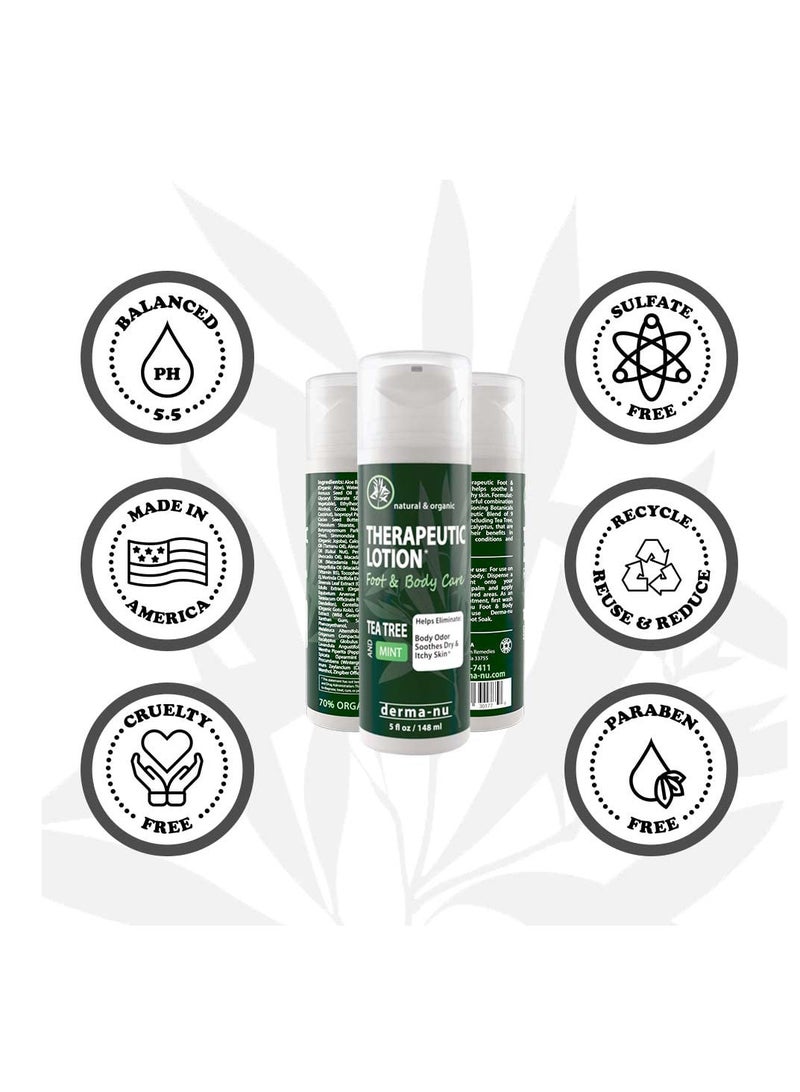 Derma-nu Foot Lotion with Tea Tree Essential Oil for Jock Itch, Athletes Foot, and Dry Cracked Feet Treatment - Athletes Foot Cream with Tea Tree Oil for Toenail - Foot Cream for Dry Cracked Heels - Image 3